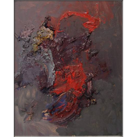 Il ne s'est jamais remis de son accident, huile sur toile, cm 33x27